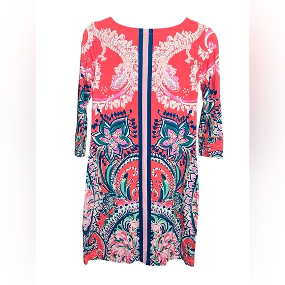 Lilly Pulitzer Tangerine Dream Orange Sophie UPF 50+ Boat Neck Dress Size xs - Picture 4 of 5